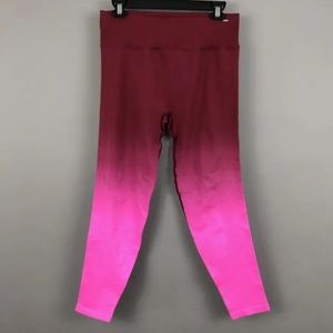 Pink Active Victoria’s Secret Leggings Maroon Pink Ombre Yoga Casual